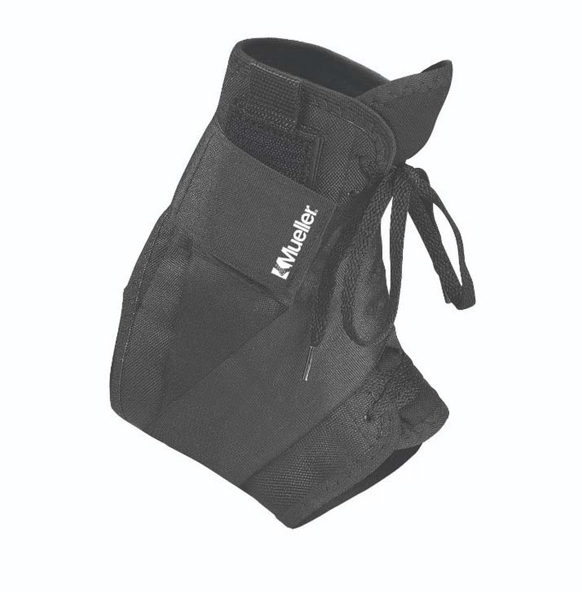 Mueller Soft Ankle Brace with Straps, Black, Large