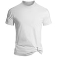 thumbnail image 4 of Tops para hombre, blusas y camisas de cuello redondo y manga corta para hombre, blusas de licra para hombre, de color liso, con cuello redondo, informales, deportivas, desmontables, con mangas cortas, 4 of 4