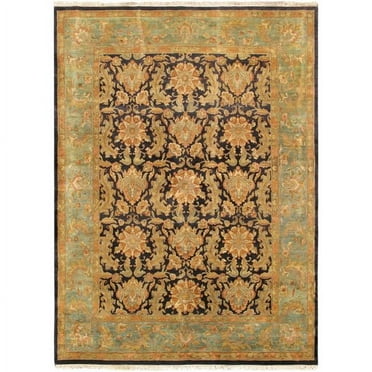 Pasargad Home 024565 Mogul Art Agra Collection Hand-Knotted Lambs Wool Area Rug, Red - 9 ft. x 12 ft. 5 in.