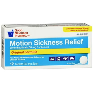 GNP Motion Sickness Relief 50mg, 12 Tablets