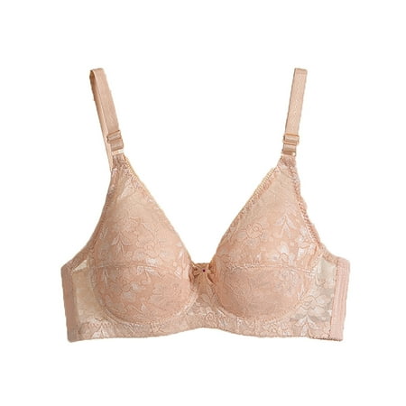 Yyeselk Women s Minimizer Bras Comfort Soft Underwire Full Coverage Bras Push Up Breathable Non-Padded Bra Daily Bra Khaki XL