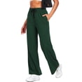 thumbnail image 3 of Cadmus Lightweight Wide Leg Pants for Women 30" High Waisted Casual Lounge Travel Work Sweatpants Loose Fit, 3 of 10
