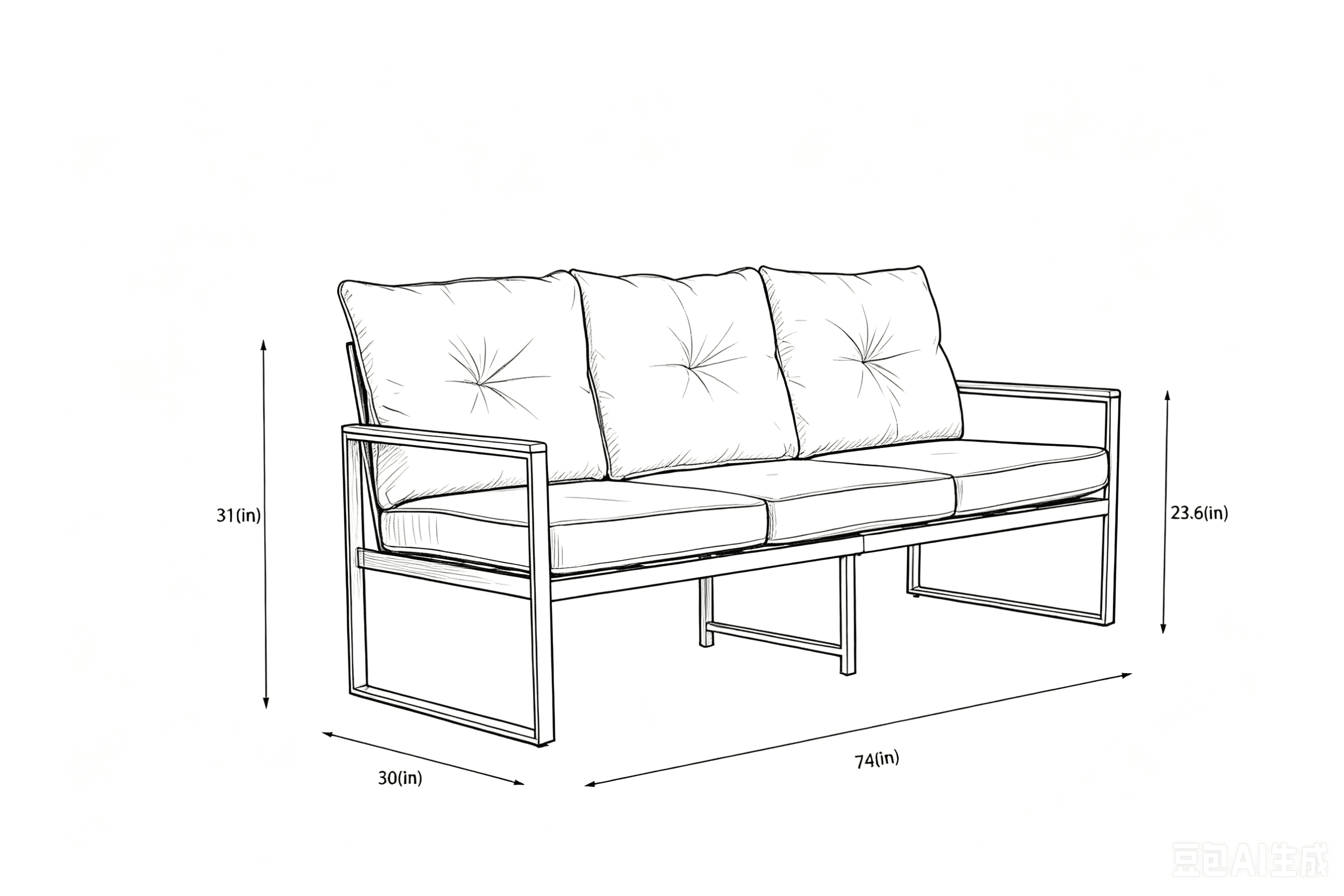 Oversized 5-Seater Steel Outdoor Patio Furniture Set, Metal Sectional Sofa with 4” Thick Cushions, WPC Coffee Table, Heavy Duty Conversation Set for Garden, Backyard & Deck