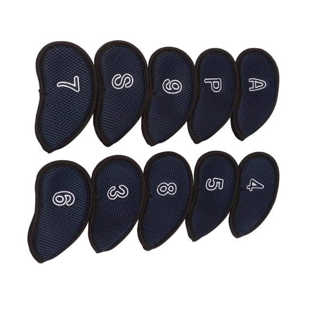 10pcs Couvre-Tête de Club, Housse de Protection en Fer Doux Imperméable Portable avec Numéros