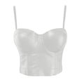 thumbnail image 2 of Agkizg Faux Leather Solid Cami Summer Stretchy Versatile Korean Style Bustier Vests (Women's or Women's Plus), 2 of 5