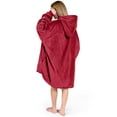 thumbnail image 3 of Bare Homey Plush Sherpa Wearable Blanket - Fluffy & Soft - Lightweight - Adult, Red, 3 of 9