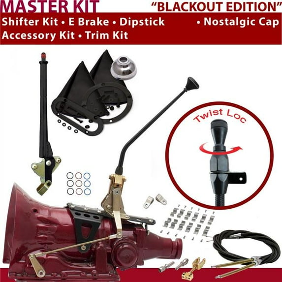 American Shifter 2004R Shifter Kit 12 in. E Brake Cable Clamp Clevis Trim Kit Dipstick for CE10B