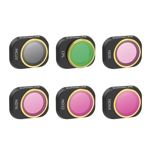 Filtro Aclarador CPL Ajustable Mini 4 Pro Polarizador ND256 Accesorios ND64/PL (6 Uds) MCUV + CPL + ND8 + ND16 + ND32 + ND64