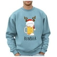 thumbnail image 1 of Men's Christmas Beer Glass Themed Casual Style Hoodless Sweatshirt, 1 of 4