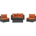 thumbnail image 3 of Lounge Sectional Sofa Table Set, Orange, Rattan, Wicker, Outdoor Patio Balcony Cafe Bistro Garden Hospitality Restaurant, Modern Contemporary HB32773, 3 of 7