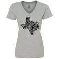 thumbnail image 3 of Inktastic Texas Silhouette Mandala Women's V-Neck T-Shirt, 3 of 5