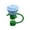 Blue, variant on Torch 1Pc Flower Straw Topper, 10mm Straw Toppers for Tumblers, Rose-shaped Design, Reusable Flower Straw Cover Cap, Compatible with 6-10mm Drinking Straw, Pink