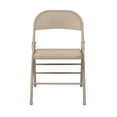thumbnail image 2 of Tan Beige Folding Chair with Metal Seat and Back, 2 of 6