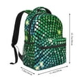 thumbnail image 2 of Lsque Green Disco Lights Pattern Casual Backpack for School, Work, Travel – Adjustable Straps, Multiple Compartments – Ergonomic Design, Fits Laptops and Tablets-One Size, 2 of 5