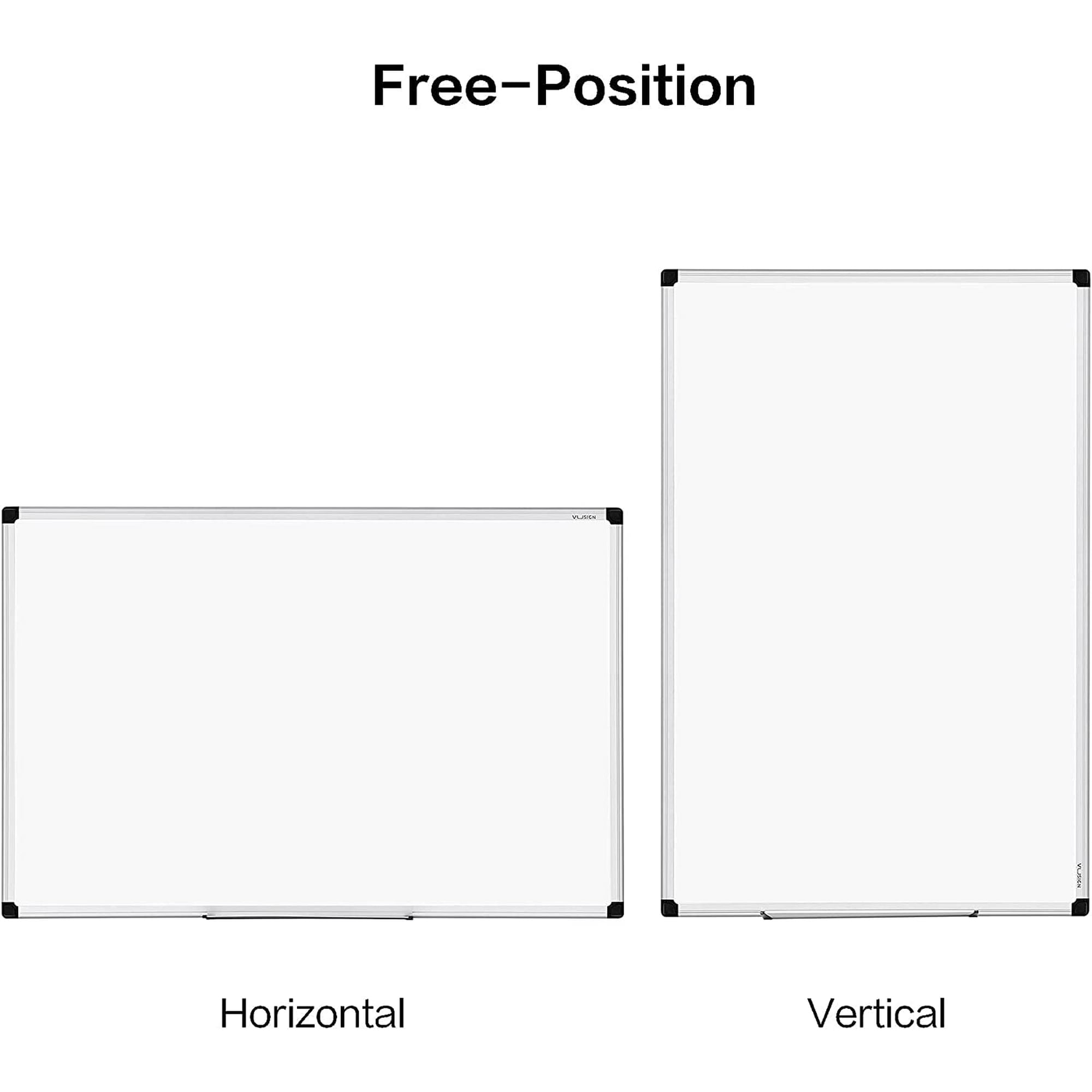 VUSIGN 36” x 24” Magnetic Whiteboard with Aluminum Frame for Office & Home
