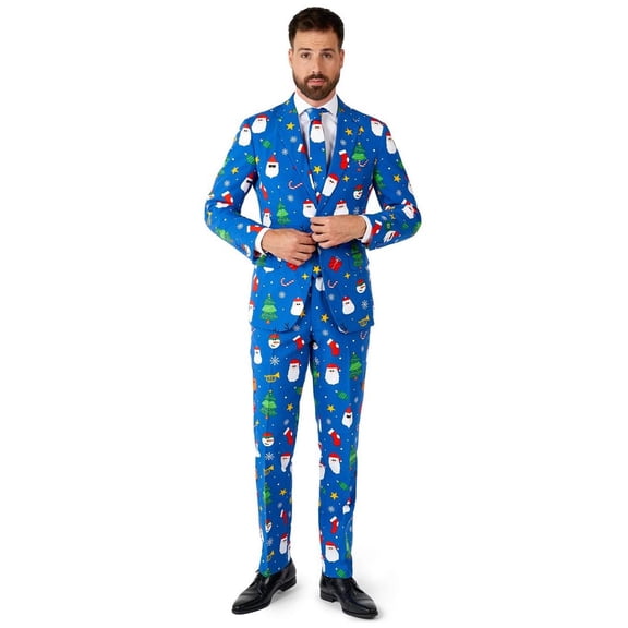 OppoSuits Men's Suits Festivity Blue - US 38 Blue