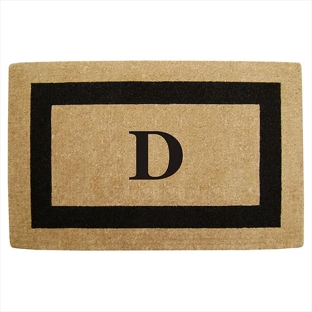 Nedia Home 02080D Monophoto - Cadre Noir 30 x 48 Po Tapis de Sol en Fibre de Coco Résistant - Monogrammé D
