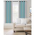 thumbnail image 2 of Turquoise Aqua Stripes Blackout Curtains, Light Blocking Print Window Curtains, Modern Minimalist Abstract Lines Thermal Insulated Window Drapes for Living Room Kitchen Cafe 2 Panels, 84"W x 84"L, 2 of 9