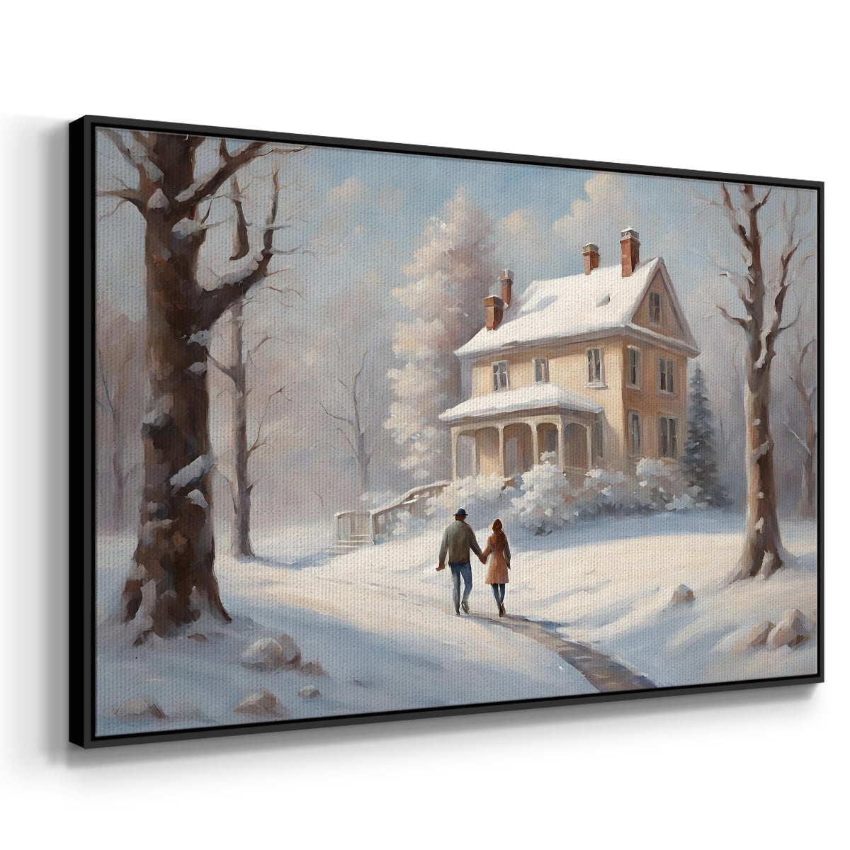 Vintage Landscape-CCVIII By Wexford Home Framed in Black Wood Gallery Wrapped Canvas 25 in. x 37 in.