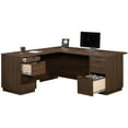 thumbnail image 5 of UrbanPro 72" L-shaped Contemporary Engineered Wood Computer Desk in Mahogany, 5 of 13