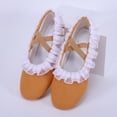 thumbnail image 6 of FITORON Ballet Slippers for Kids Girls - Canvas Split Sole with Ruffled Lace & Elastic Straps, Khaki Dance Shoes Gift,Size 2-2.5 Years, 6 of 9