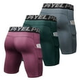 thumbnail image 3 of Paquete de 3 pantalones cortos deportivos para hombre, ropa interior de entrenamiento activo con bolsillo, 3 of 7