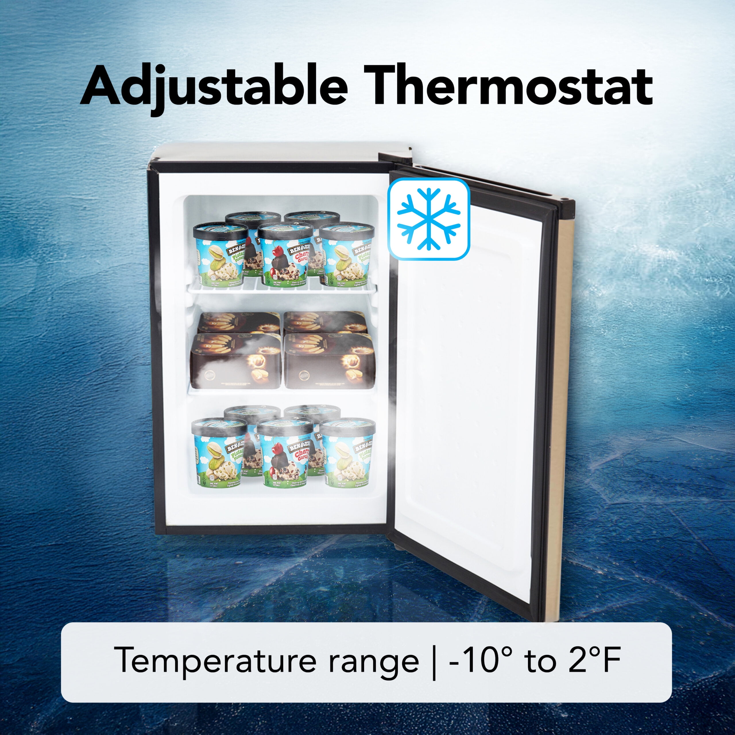 Whynter 2.1 cu ft Upright Freezer with Lock in Rose Gold,  Energy Star Rated