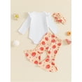 thumbnail image 4 of Musuos Baby Girls Halloween 3PCS Sets 0-18Months Long Sleeve O Neck Romper Pumpkin/Pumpkin Pie Print Pants Headband Sets, 4 of 10