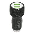 thumbnail image 3 of USB Adapter Car Decoration,USB Car Charger 5V Rhinestone USB Car Charger Dual USB Car Charger Highly Versatile, 3 of 7