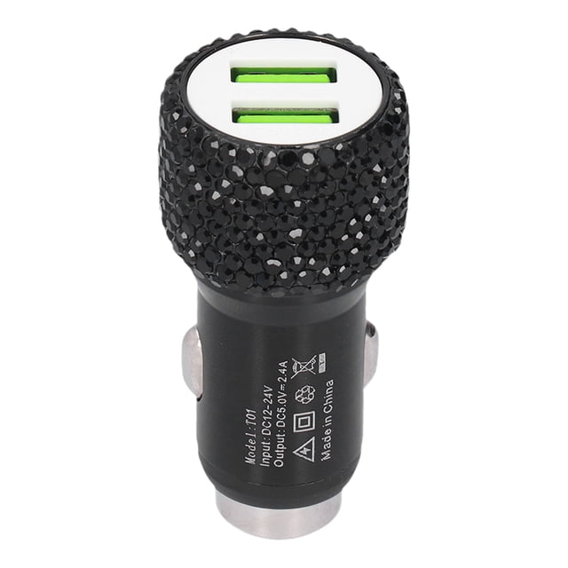 Cargador de coche USB Bling accesorio de interior de coche adaptador USB de 5 V decoración de coche para todos los coches Amonsee Otros