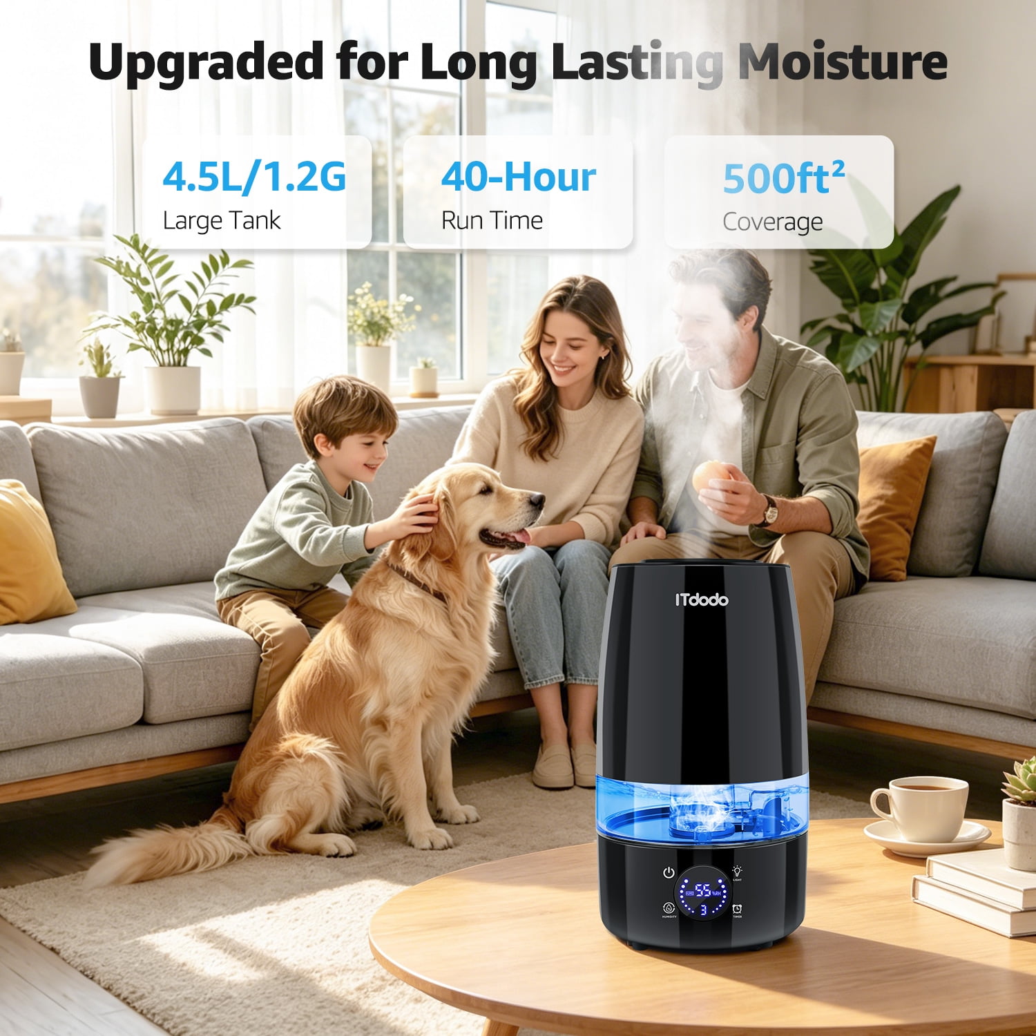 ITdodo 4.5L Top Fill Humidifier with Auto Humidity Control photo 2