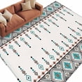 thumbnail image 6 of Teal Black Boho Area Rug 5x7 Washable Rug Non Slip Vintage Ethnic Tribe Abstract Art Retro Large Area Rug Soft Stainresistant Indoor Floor Carpet for Living Room Bedroom Home Office Dining Room, 6 of 8