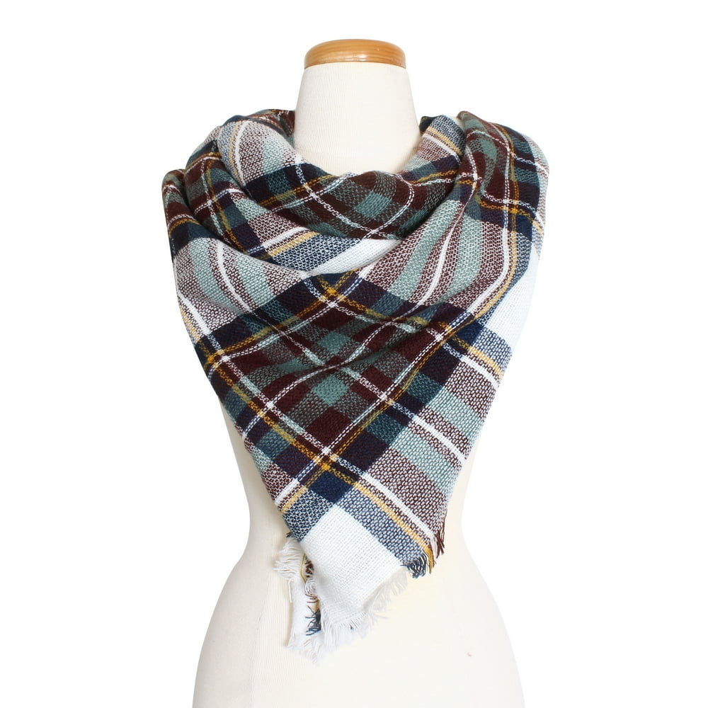 Sassy Scarves Women's Warm Plaid Pattern Tartan Multi Color Scarf for