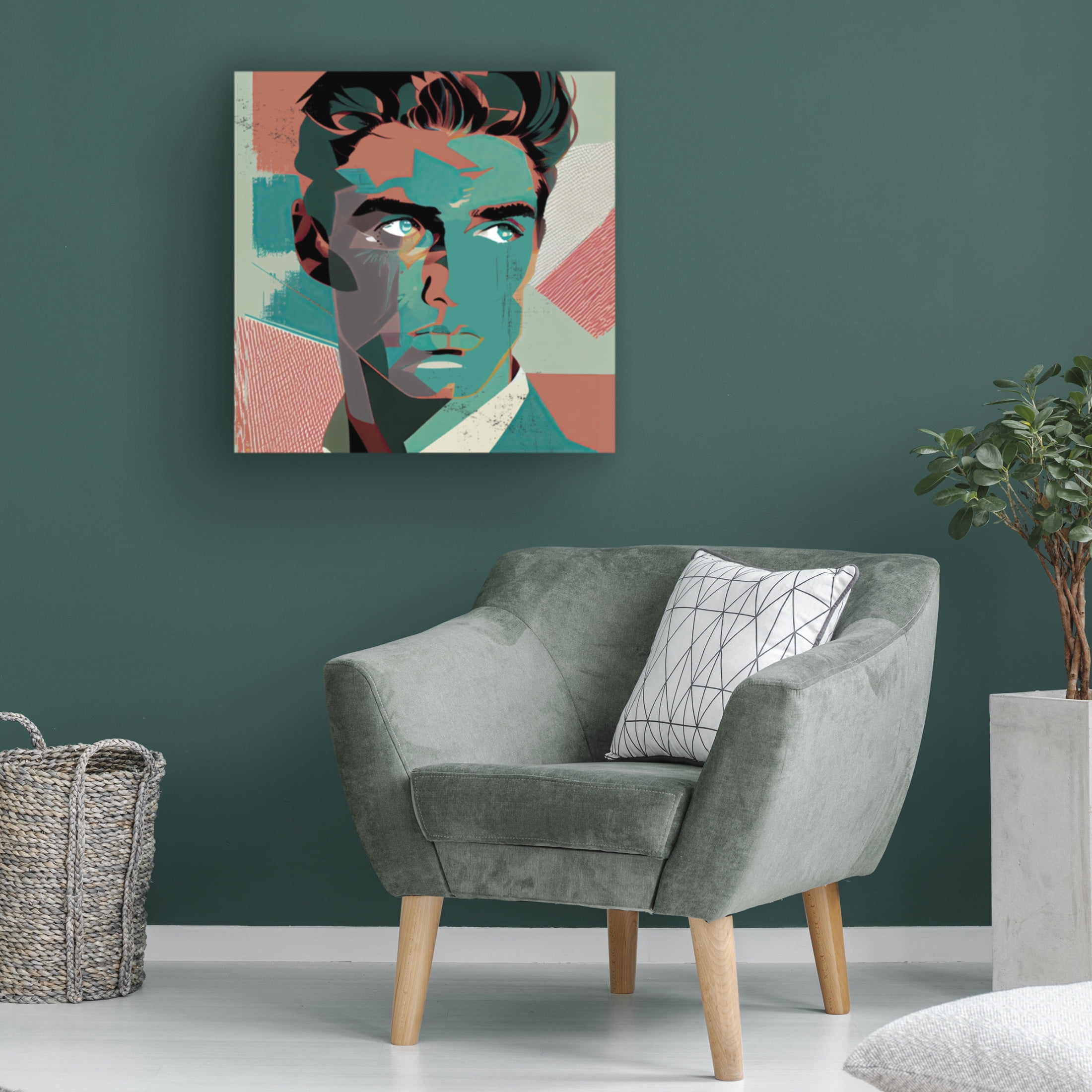 Canvas Wall Art - Sasha 'Pop Tech Glam IV' Wall Art for Living Room, Bedroom, or Office Décor by Trademark Fine Art - 24 x 24 Inches
