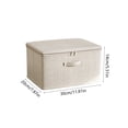 thumbnail image 2 of VQPeo Foldable Household Storage Box with Zippered Closure and Handle, Multi-Layer Linen Fabric Organizer for Home Organization and Closet Management(White-S), 2 of 5