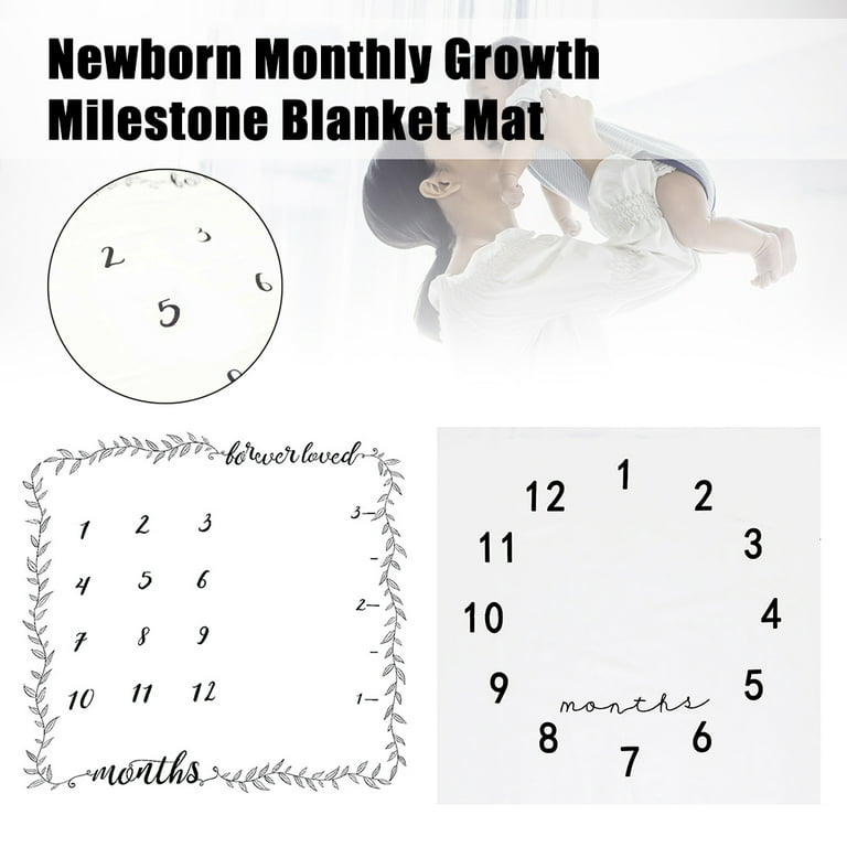 Homegician Baby Monthly Milestone Blanket Photo Prop for Newborn