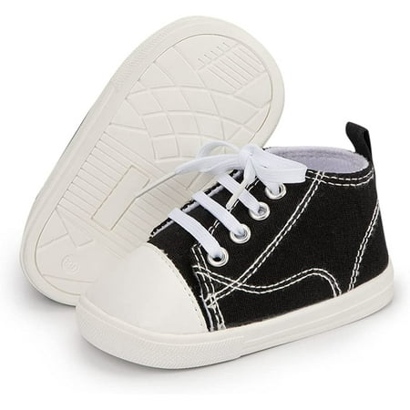 

QWZNDZGR Baby Boys Girls High Top Sneakers Soft Soles Anti Skid Infant Ankle Shoes Toddler Prewalker First Walking Crib Shoes