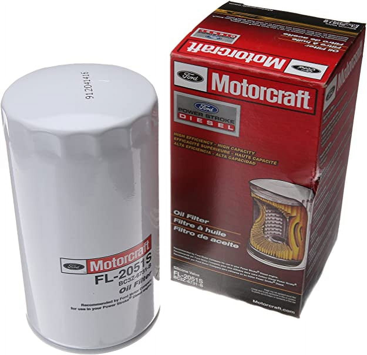 (6 pack) Motorcraft FL2051S Original Equipment Oil Filter Fits select: 2011-2022 FORD F250, 2011-2022 FORD F350