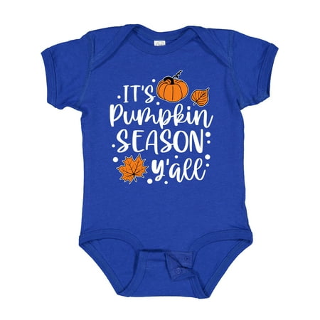 

Inktastic Thanksgiving It s Pumpkin Season Y all with Fall Leaves Gift Baby Boy or Baby Girl Bodysuit