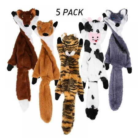Dog Squeaky Toys No Stuffing 5 Pack Dog Toys Crinkle Dog Toys For Small Dogs Durable Dog Chew Plush Toys