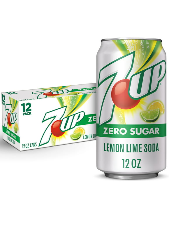 7UP Zero Sugar Lemon Lime Soda Pop, 12 fl oz, 12 Pack Cans