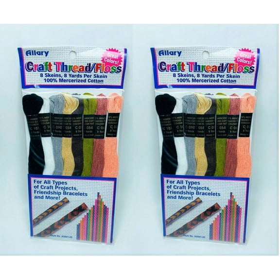 LOT OF 2 Allary 8 Skeins of Craft Thread - 8 Yards per skein