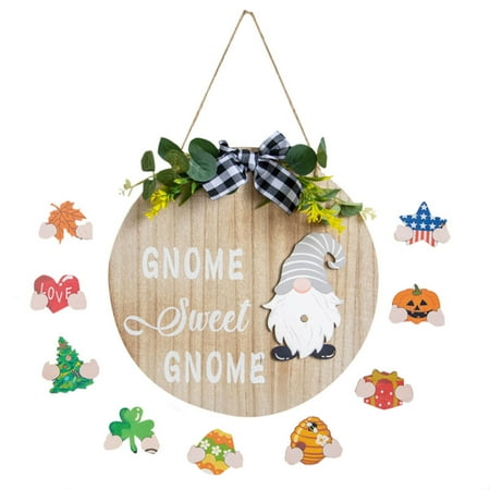 

Home Wall Decor Wooden Home Wreath for Front Door Living Room Khaki