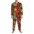 thumbnail image 3 of Salouo X-mas and New Year Print Button-Front Long Sleeve Pajama Set for Men, Soft 2Pjs Men's Long Sleeve Sleepwear-XX-Large, 3 of 7