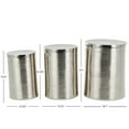 thumbnail image 3 of DecMode 18" x 24" Silver Metal Ribbed Drum Accent Table, 3-Pieces, 3 of 9