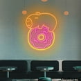 thumbnail image 3 of Craftnamesign Capy Donut Neon Led Light, Capybara Wall Art, Donut Shop Wall Decor, 3 of 5