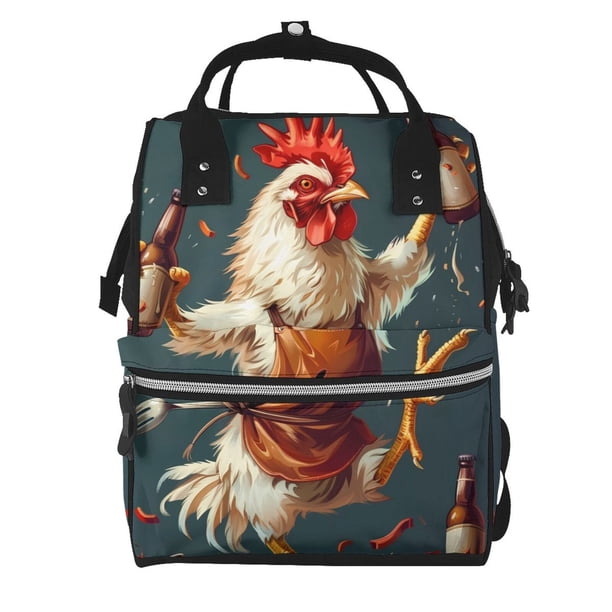 Easygdp Chef Chicken With Beer Bottles para Bolsa de Bebé de Gran Capacidad con Múltiples Bolsillos, Bolsa de Pañales para Padres, Bolsa de Viaje Organizada y Elegante