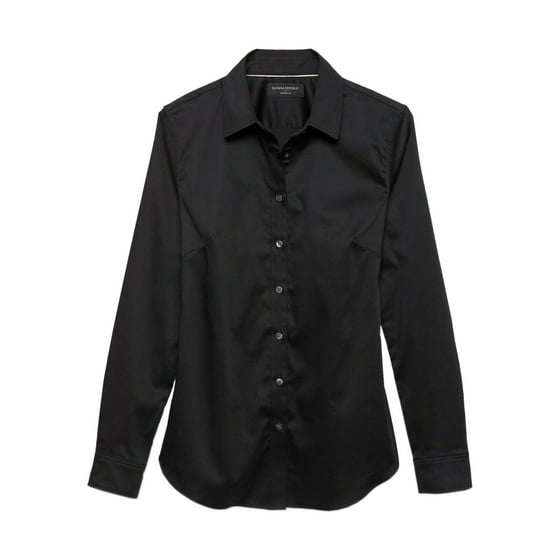 Banana Republic New Banana Republic Womens Black Tailored Fit Button