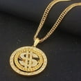 thumbnail image 3 of KEINXS Big Rotatable Us Dollar Money Sign Pendant Necklace Men Rapper Hip Hop, 3 of 6