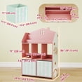 thumbnail image 3 of Qaba Toy Storage Unit with Book Display, Shelves, Fabric Drawers, Pink, 3 of 10